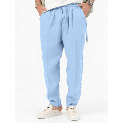 Luftiga sommarbyxor för män med resår i midjan och sidofickor Skorter