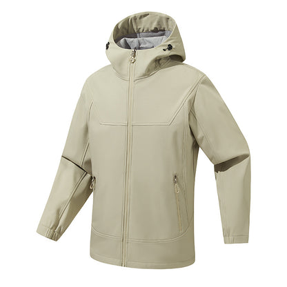 Men's Breathable Softshell Jacket with Adjustable Hood System Skorter