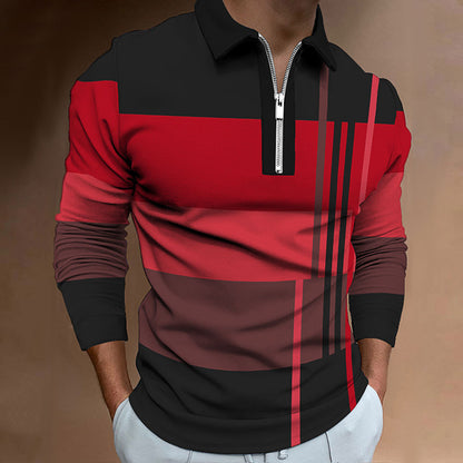 Men's Stand Collar Polo Shirt Skorter