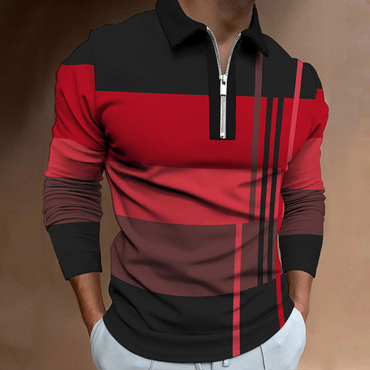 Men's Stand Collar Polo Shirt Skorter