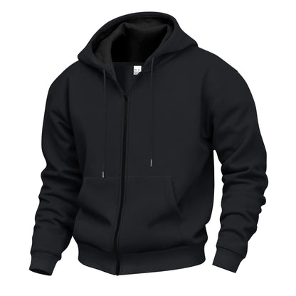 Men's Premium Hooded Jacket with Full Zipper and Soft Fleece Lining Skorter