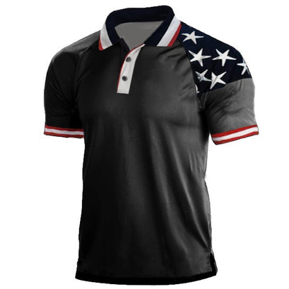 Men's sporty polo shirt with patriotic accents Skorter