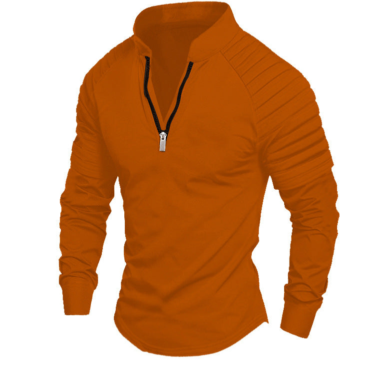 Men's sporty long-sleeve shirt with half-length zipper Skorter