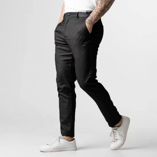Men's stylish chino pants with elastic waistband and practical pockets Skorter