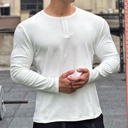 Men's stylish long-sleeve shirt with modern button closure Skorter