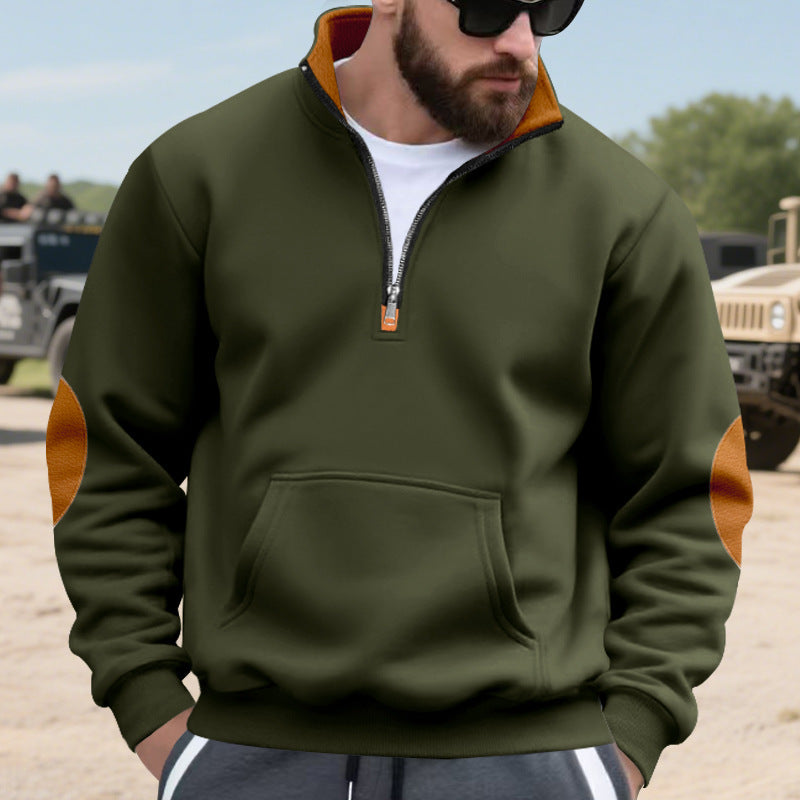 Men's sweater with high collar and trendy zipper Skorter