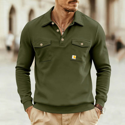 Men's polo shirt with casual collar and practical breast pockets Skorter