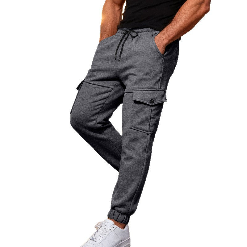 Herr cargo joggingbyxor med resår i midjan och praktiska sidofickor Skorter