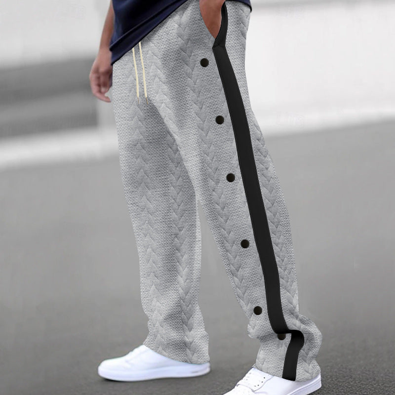 Men's sporty leisure trousers in modern design with side button placket Skorter