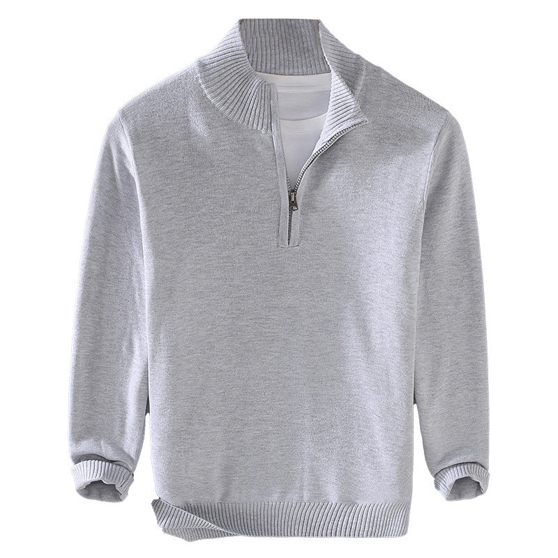 Men's sweater with modern standing collar and zipper Skorter