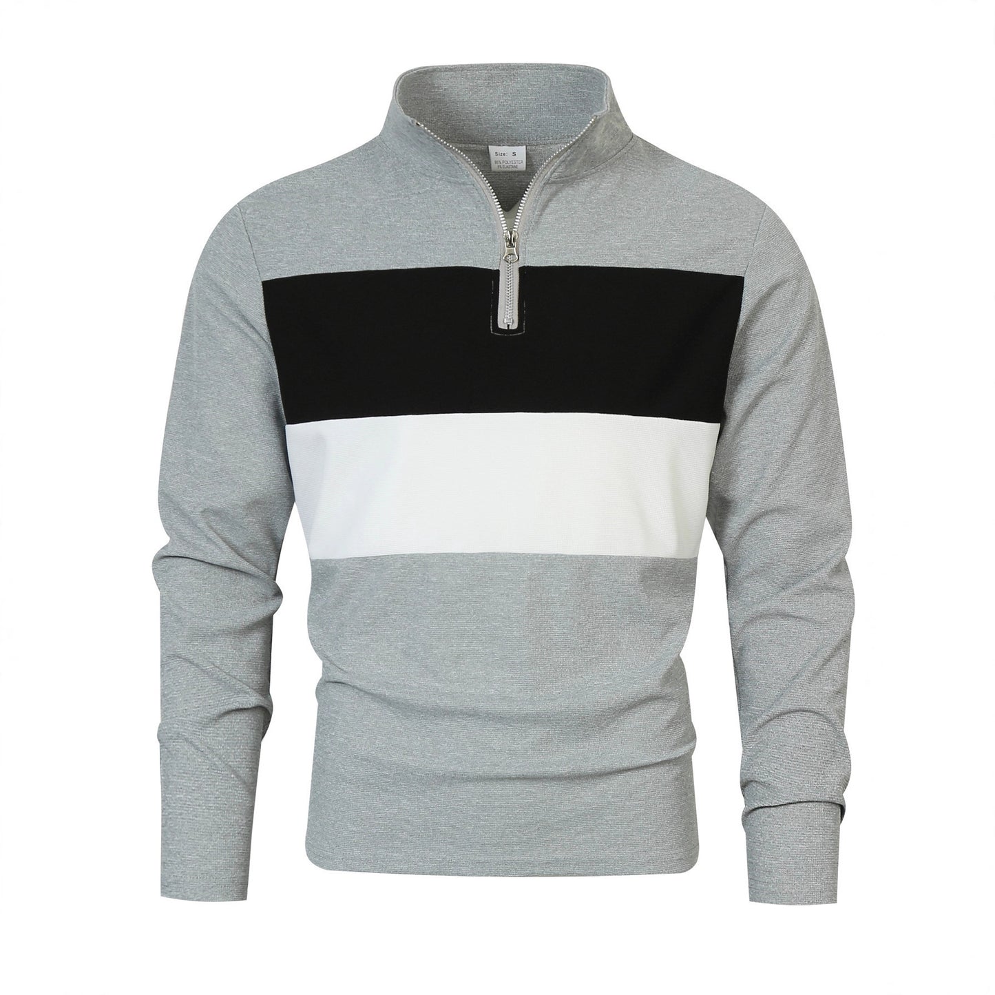 Men's zip sweater with fashionable color cut and comfortable style Skorter