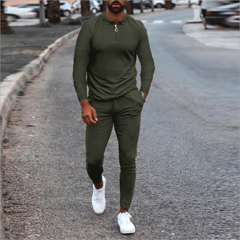 Men's sporty set with high collar and practical zip elements Skorter