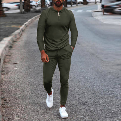 Men's sporty set with high collar and practical zip elements Skorter