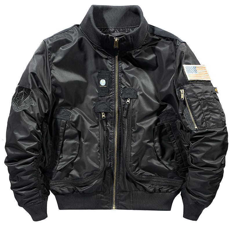 Men's Bomber Jacket with Functional Pockets and Durable Material Skorter