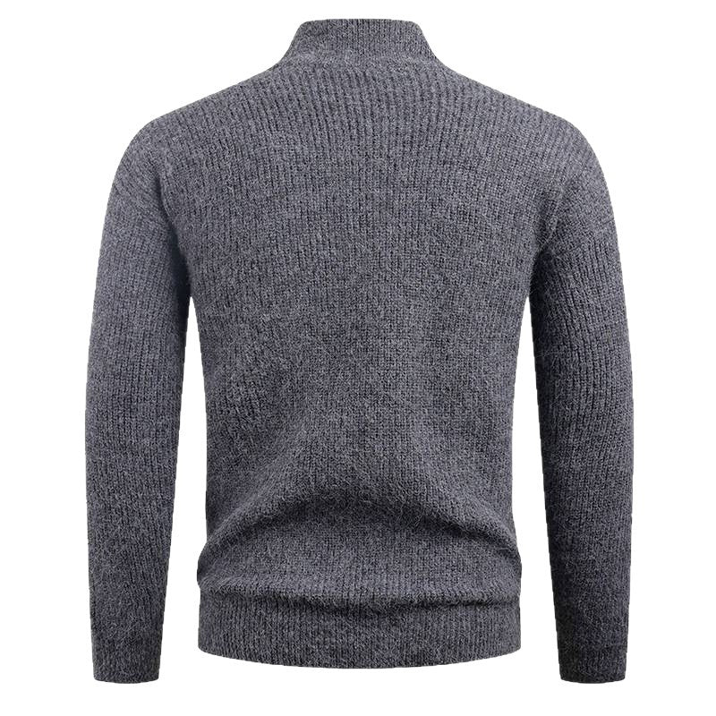 Men's sweater with high collar and decorative zipper Skorter