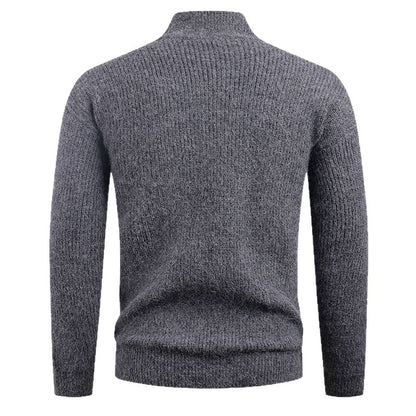 Men's sweater with high collar and decorative zipper Skorter