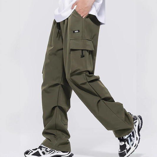 Herr cargobyxor med multifunktionella fickor och justerbar midja Skorter