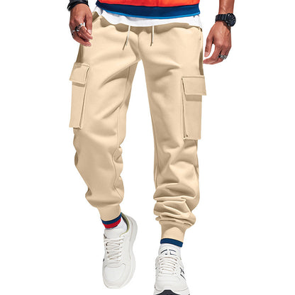 Men's cargo joggers with elastic waistband and practical side pockets Skorter 1760051045