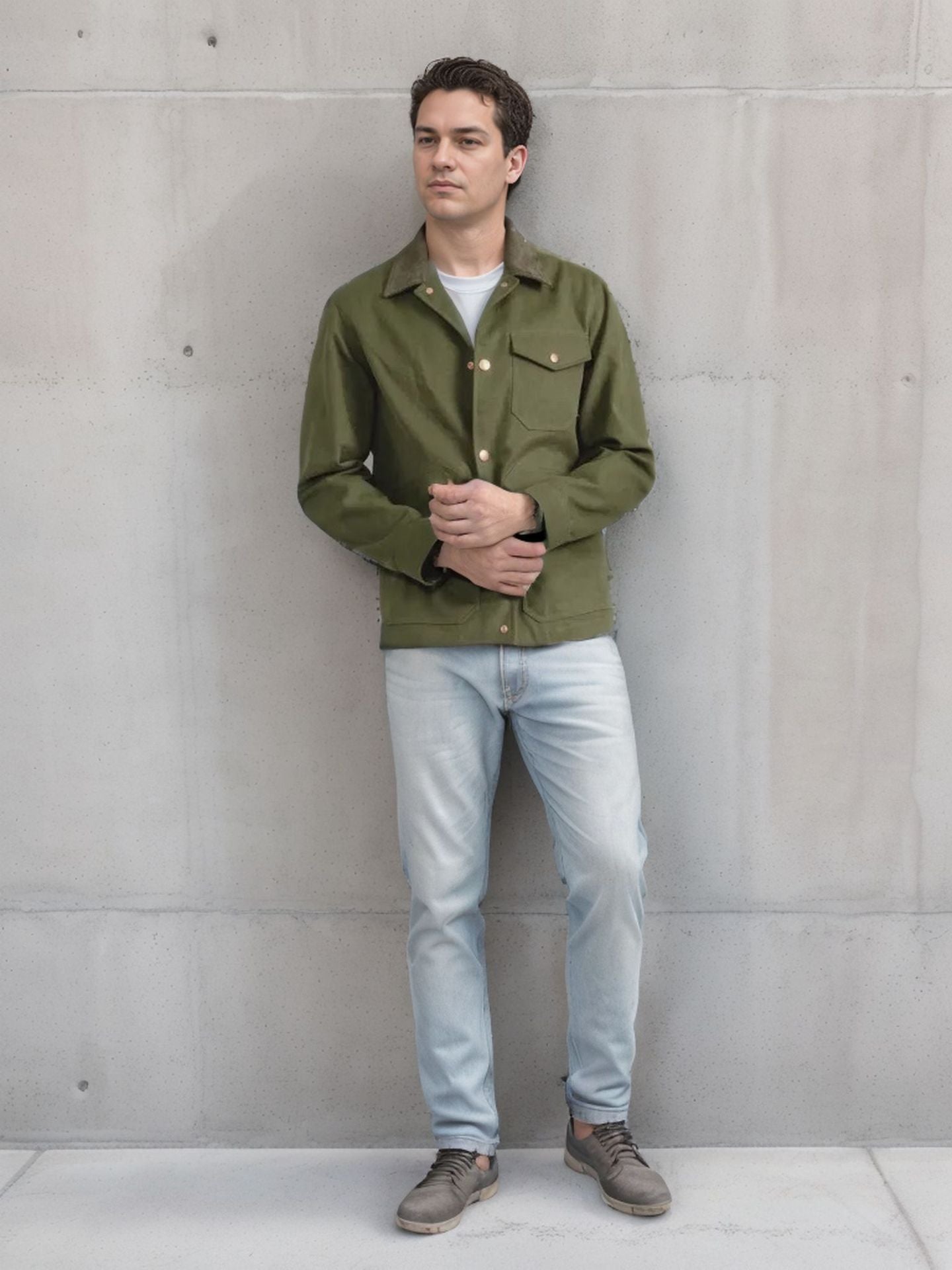 Men's suede jacket with stylish design and practical pockets Skorter