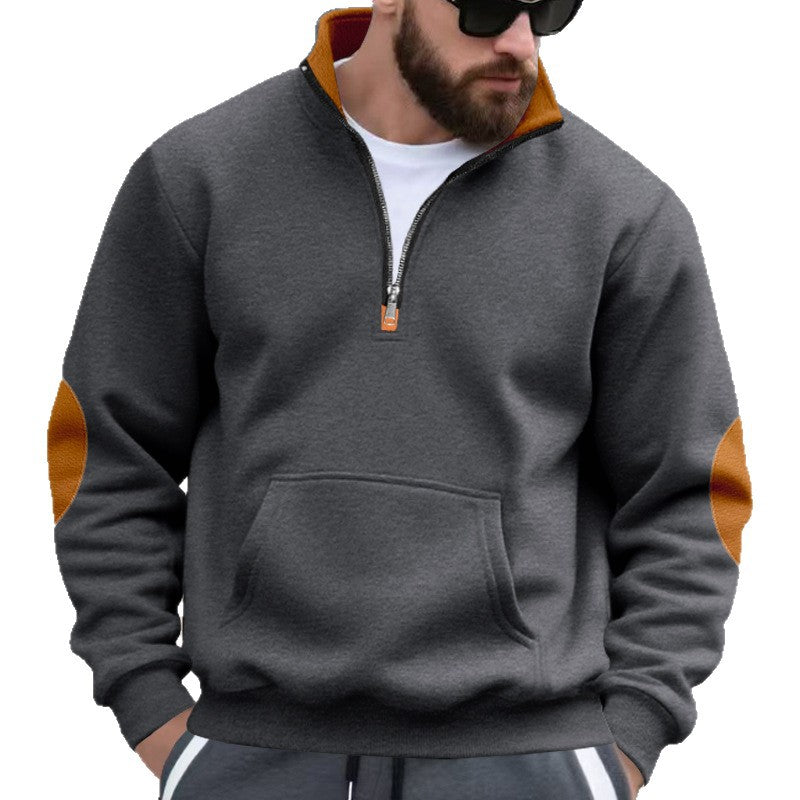 Men's sweater with high collar and trendy zipper Skorter