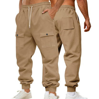 Men's cargo joggers with elastic waistband and functional pockets Skorter