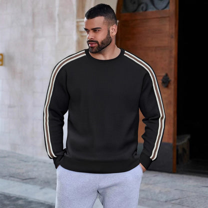 Men's sporty sweatshirt with textured surface and modern stripes Skorter