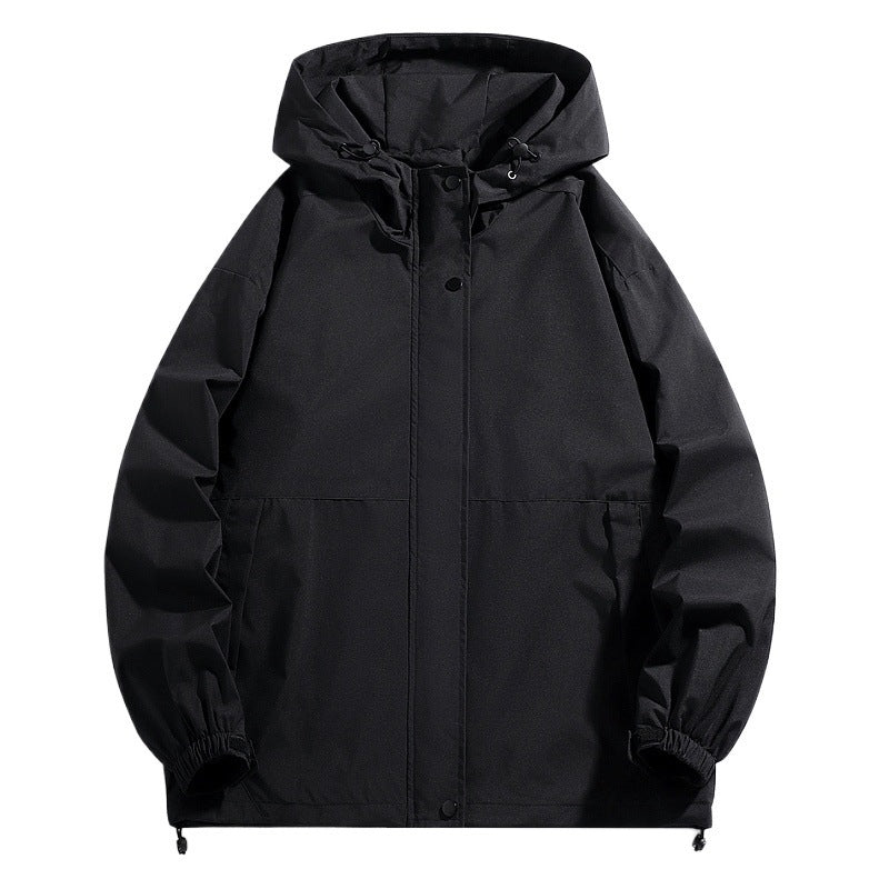 Vattenavvisande övergångsjacka för män med justerbar huva och praktiska fickor Skorter