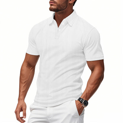 Men's stylish short-sleeve polo shirt with textured surface Skorter
