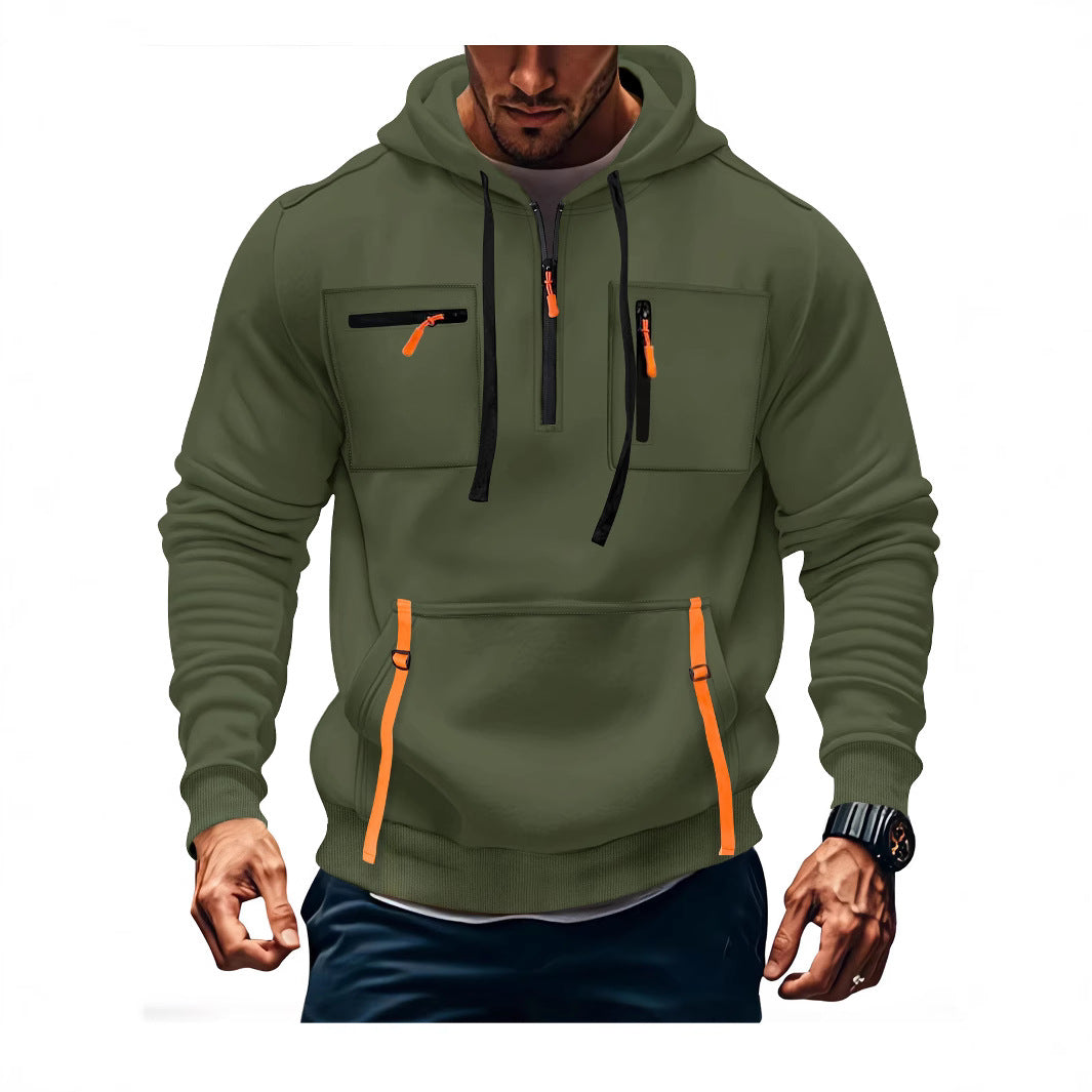 Men's stylish hoodie with functional zippered pockets Skorter