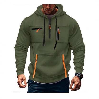 Men's stylish hoodie with functional zippered pockets Skorter