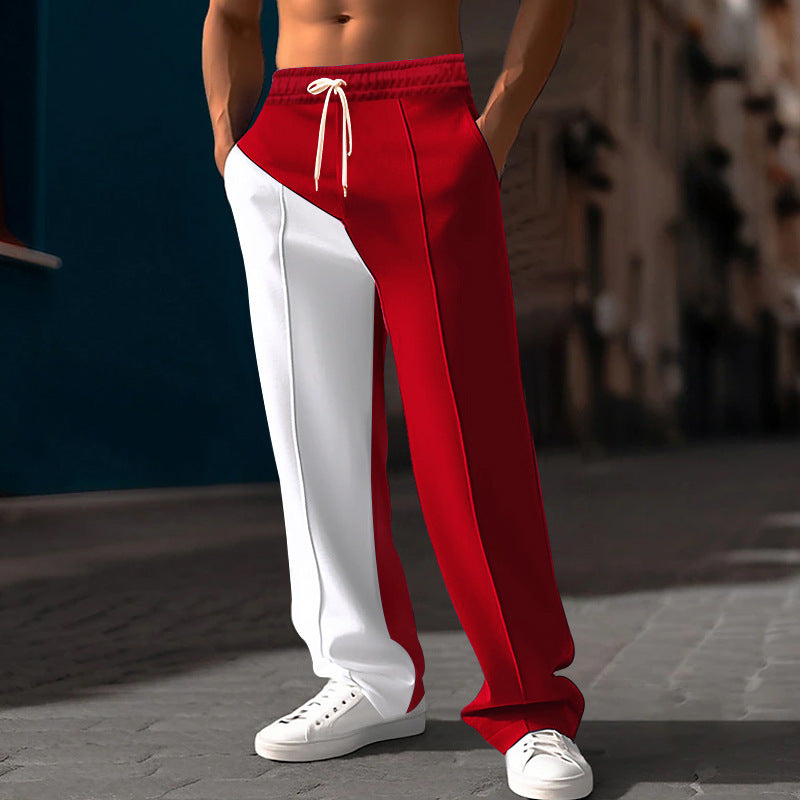 Men's sporty training pants with two contrasting color stripes Skorter