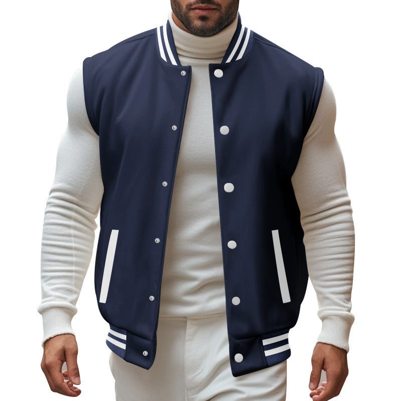 Men's casual vest in sports style with snap button closure and side insert pockets Skorter