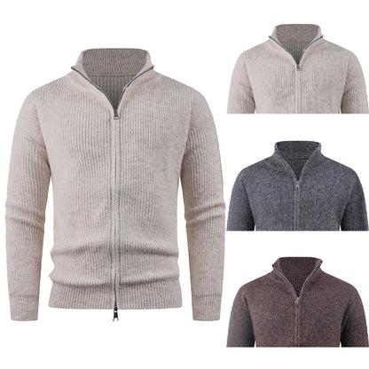 Men's sweater with high collar and decorative zipper Skorter