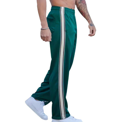 Men's Sporty Casual Pants with Side Stripe Skorter
