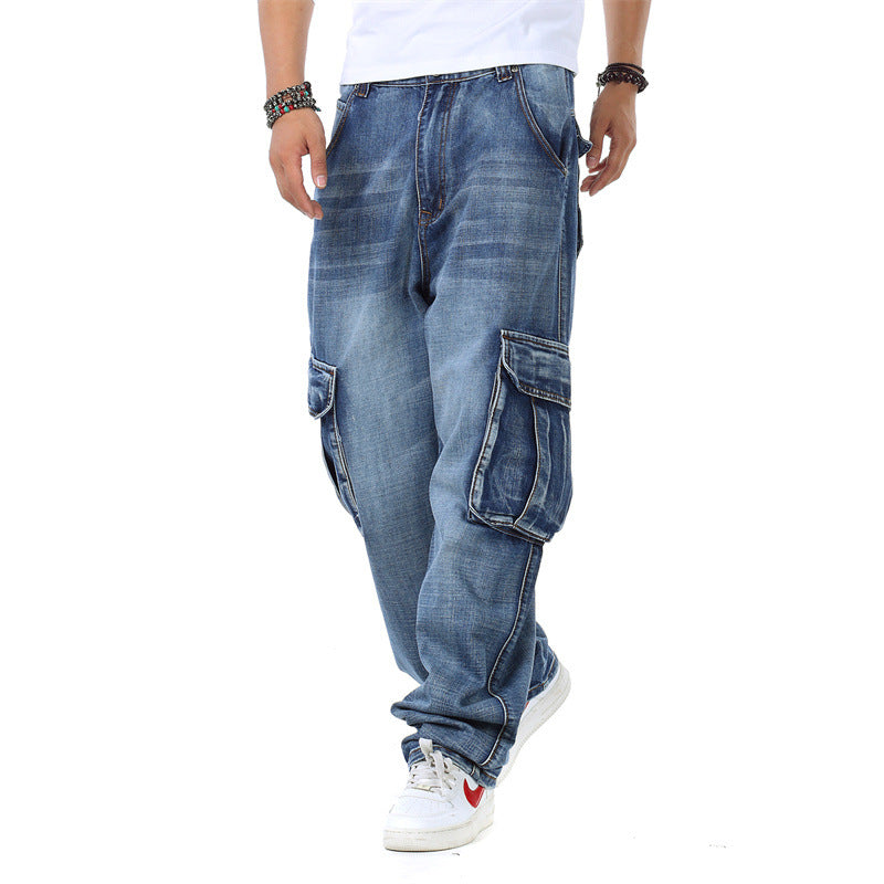 Men's Oversized Cargo Jeans Skorter
