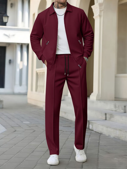 Men's Stylish Casual Pants and Jacket Set Skorter