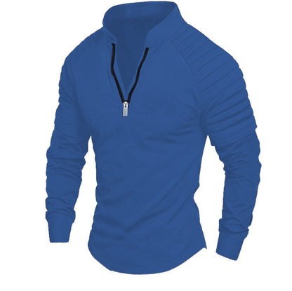 Men's training shirt with high collar and subtle zipper Skorter