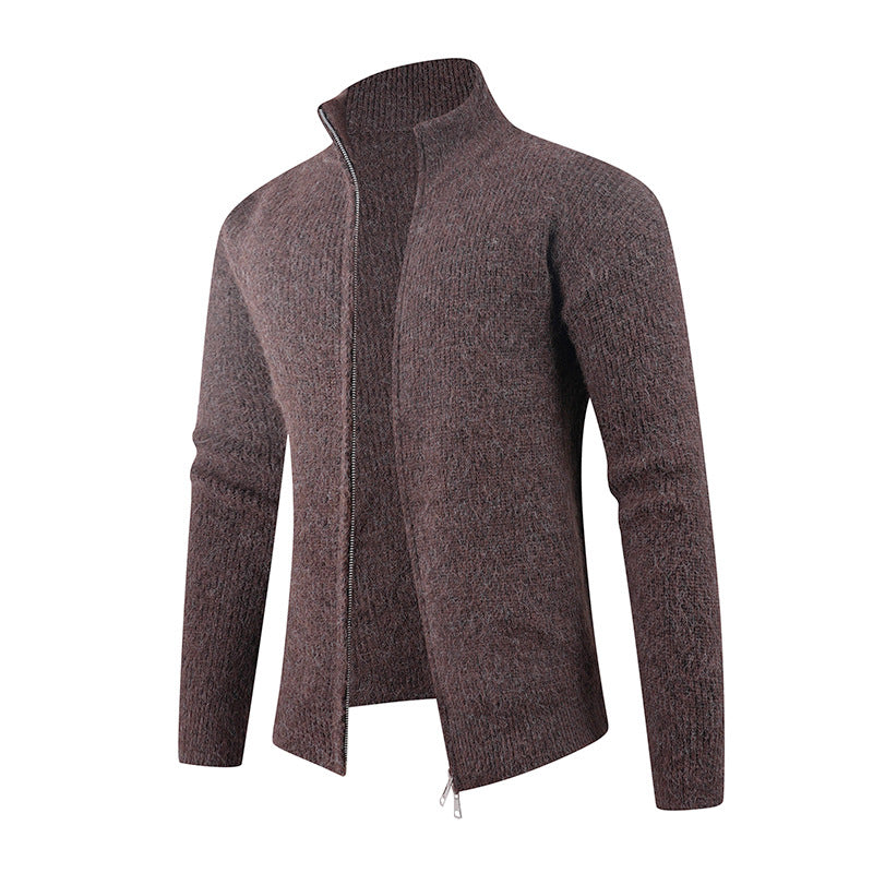 Men's sweater with high collar and decorative zipper Skorter