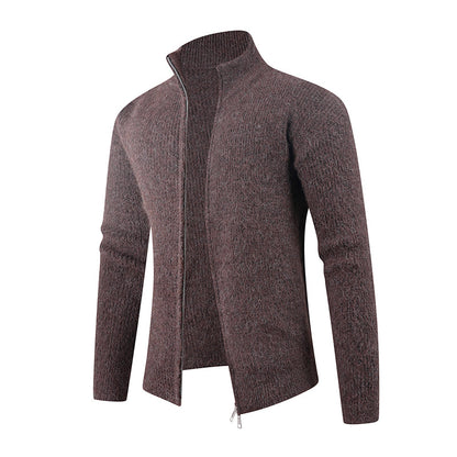 Men's sweater with high collar and decorative zipper Skorter