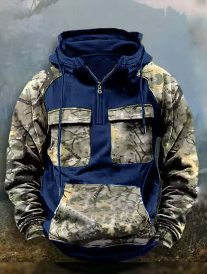 Kamouflage funktionell luvtröja för herr Skorter