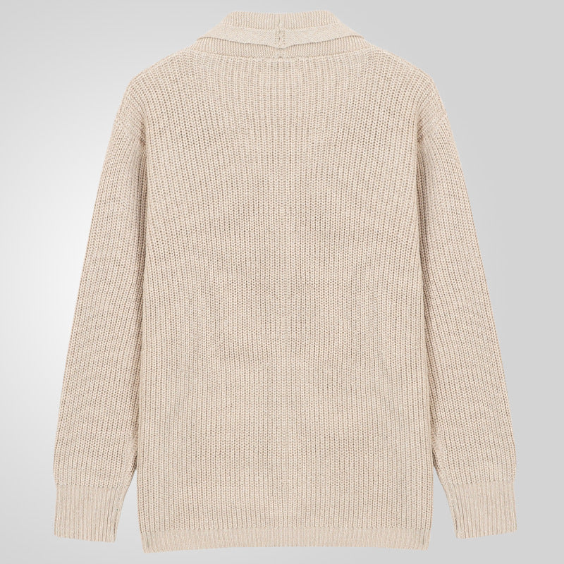 Herrkofta med klassiskt kabelmönster och bekväma djupa fickor Skorter