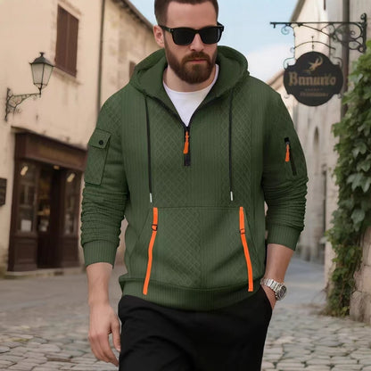 Men's stylish hoodie with textured design and practical pockets Skorter