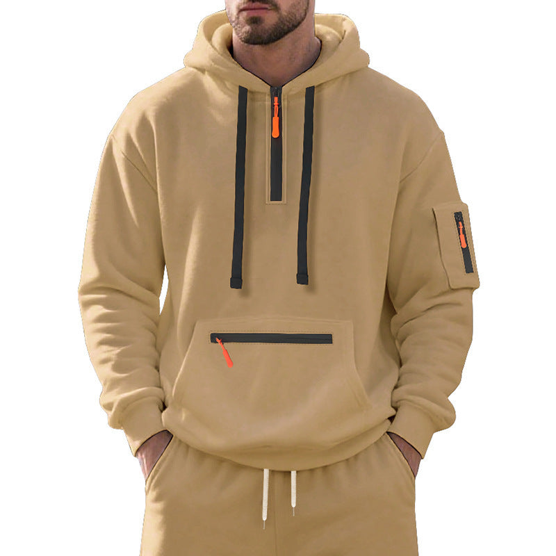 Men's stylish hoodie with innovative zipper elements Skorter