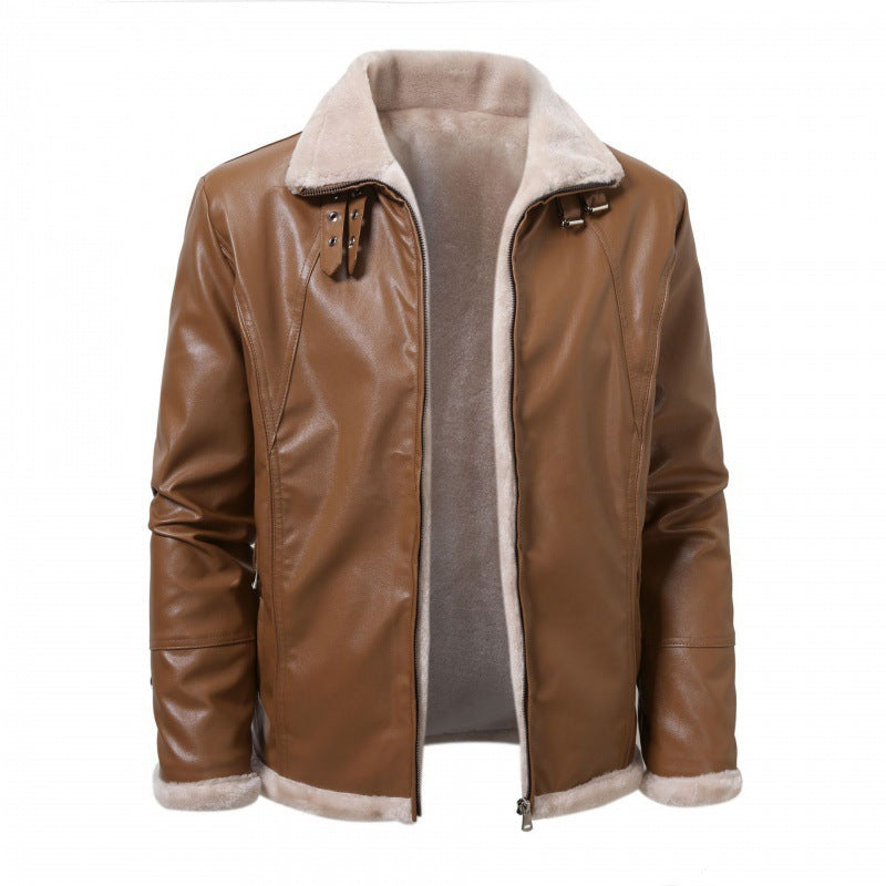 Men's stylish faux leather jacket with soft lining Skorter
