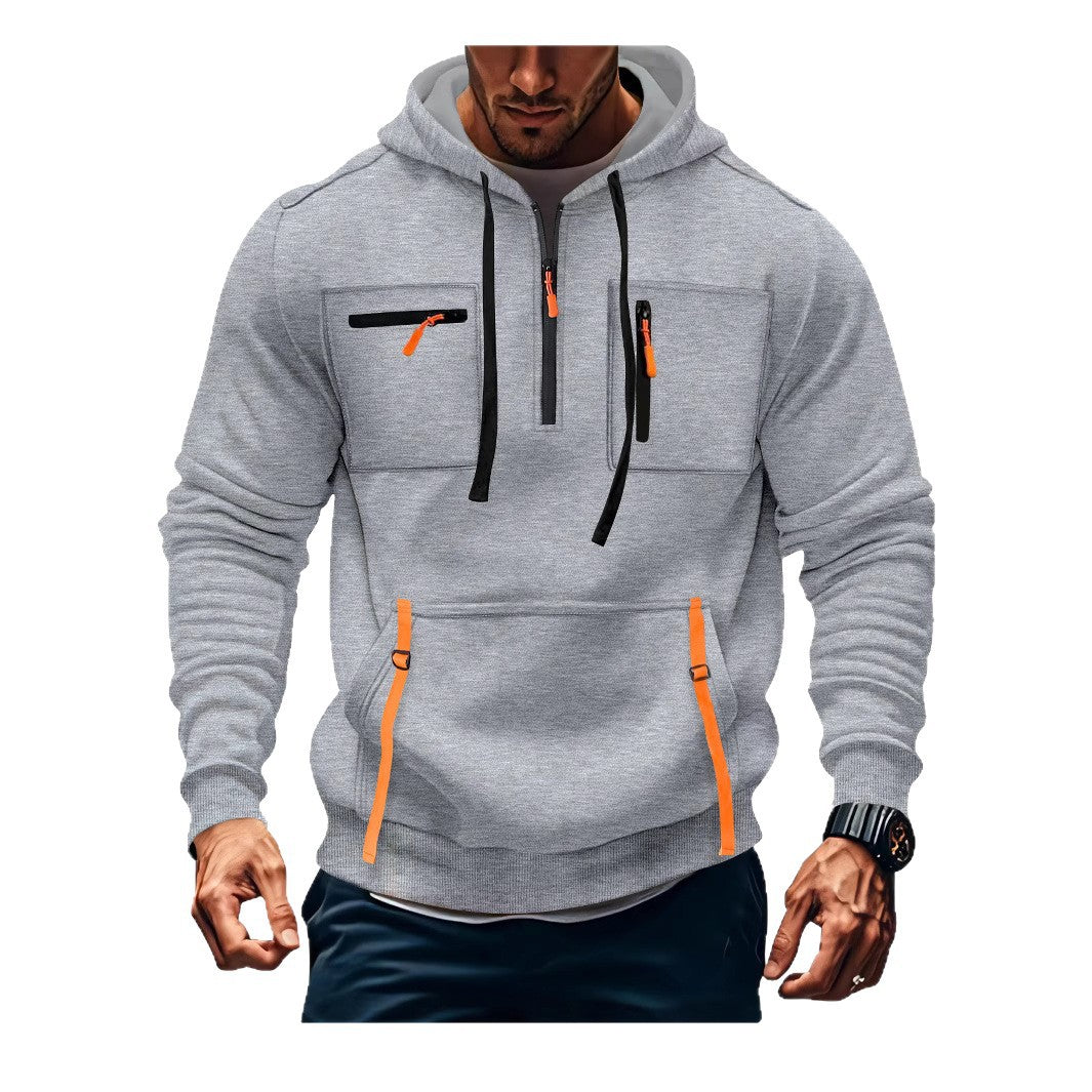 Men's stylish hoodie with functional zippered pockets Skorter