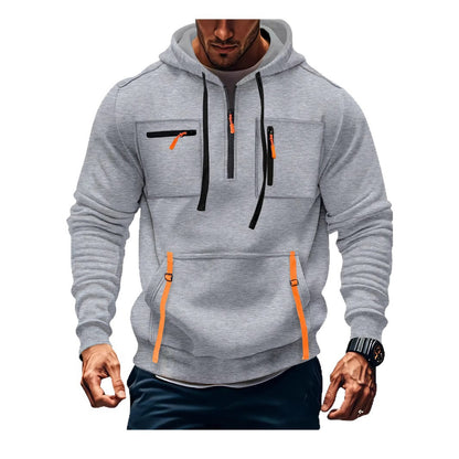Men's stylish hoodie with functional zippered pockets Skorter
