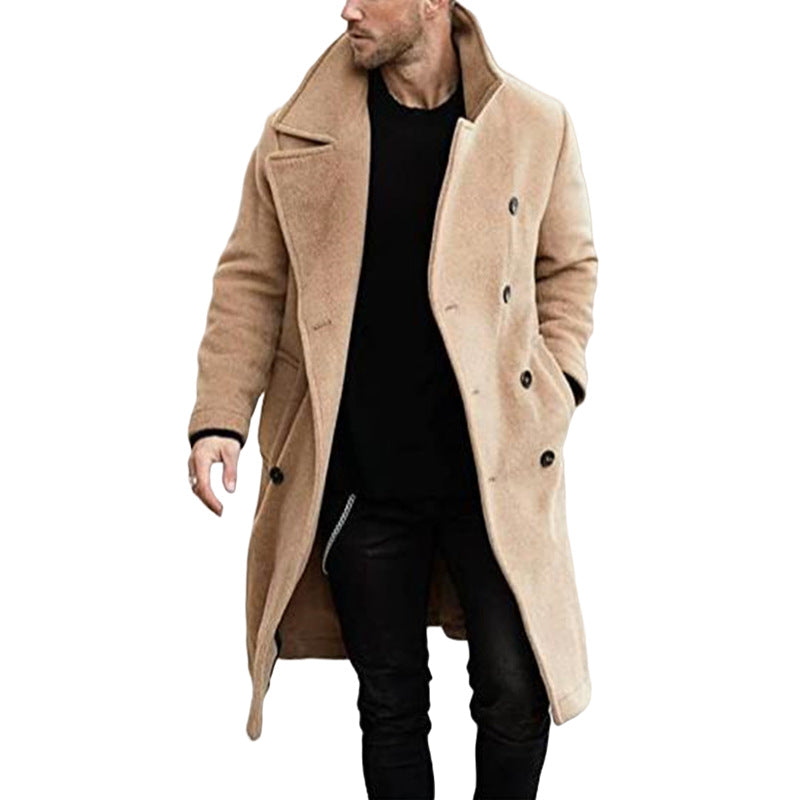 Men's trendy wool coat with textured surface and practical pockets Skorter