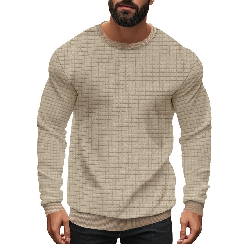 Men's long sleeve sweatshirt with textured design and elastic cuffs Skorter