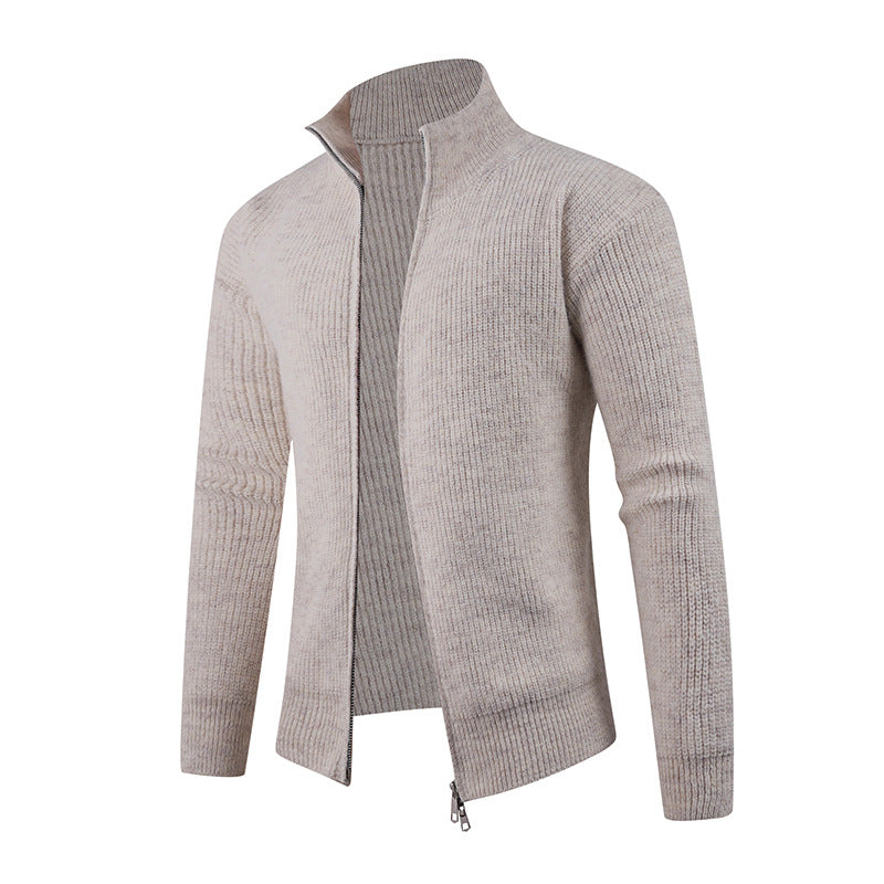 Men's sweater with high collar and decorative zipper Skorter