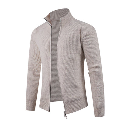 Men's sweater with high collar and decorative zipper Skorter